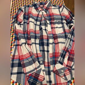 Chubbies Red and Blue Plaid Button-Up Shirt M